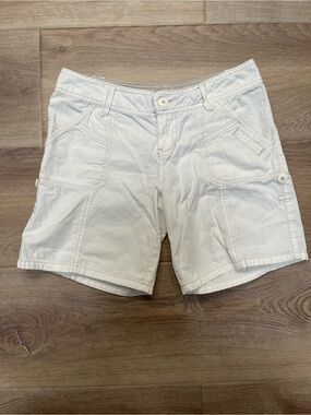 Mossimo Supply Co. Cream Cargo Bermuda Shorts